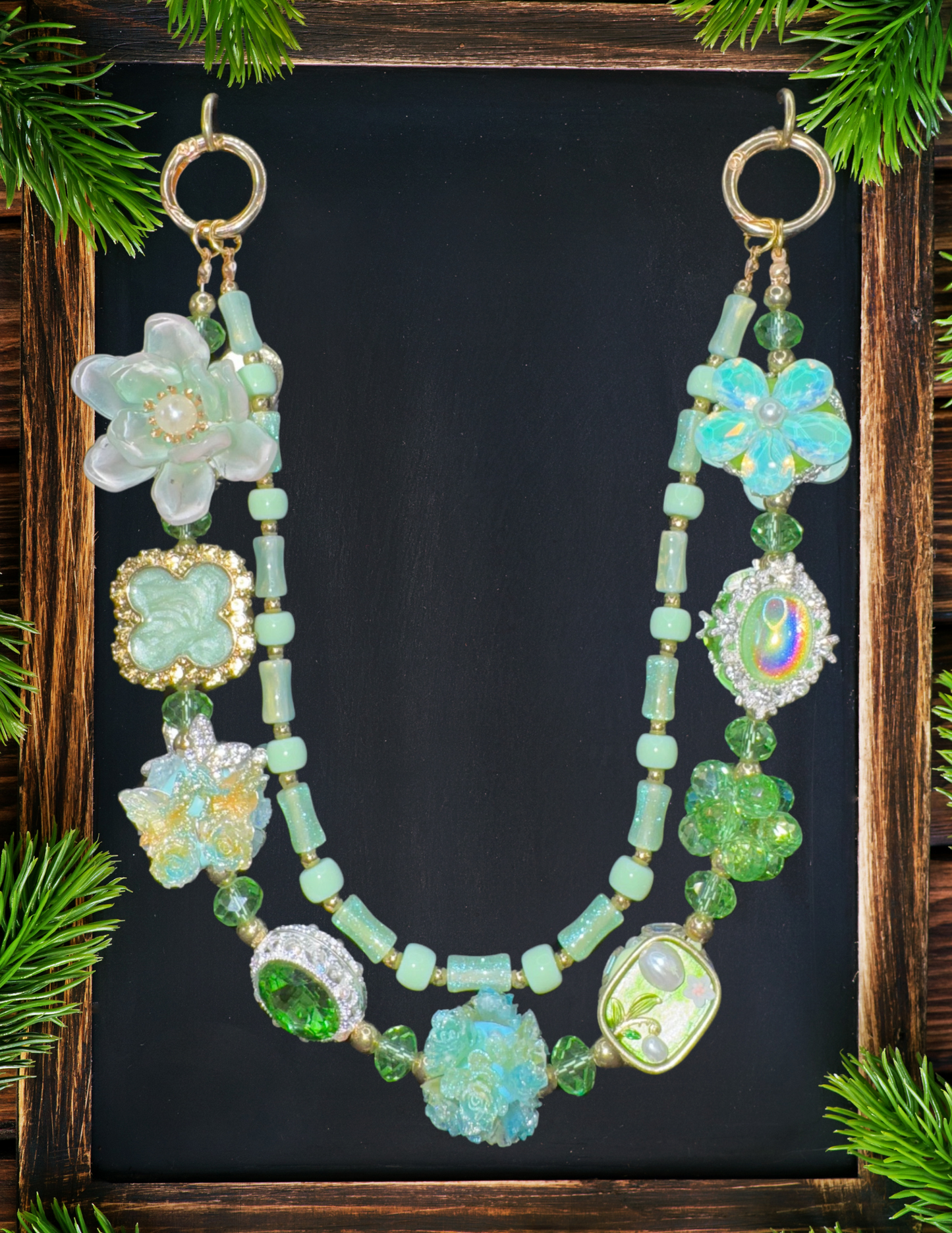 Mint green layered chain