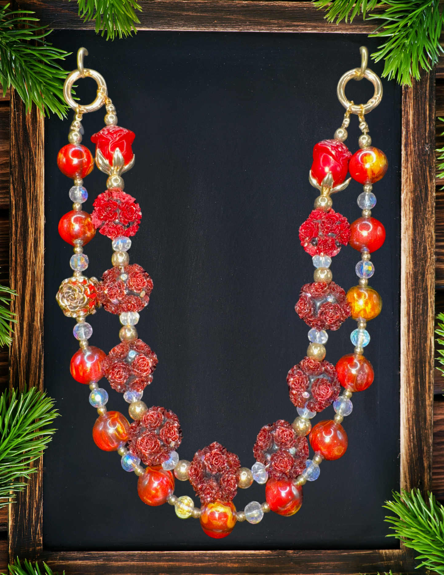 Dark red layered chain